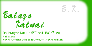 balazs kalnai business card